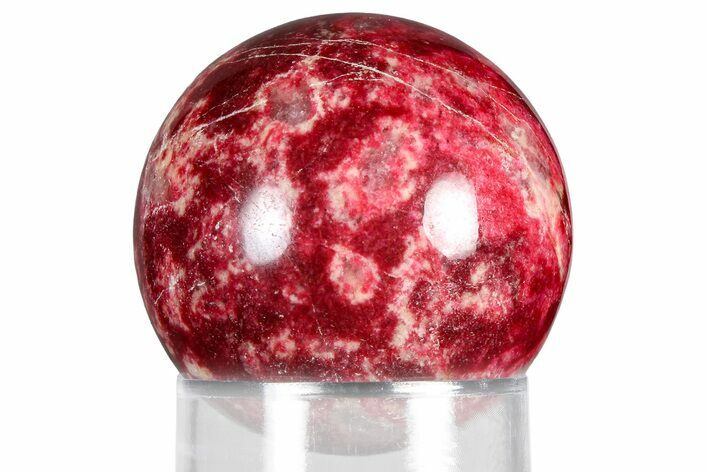 Vibrant Pink, Polished Thulite Sphere - Trondheim, Norway #380806